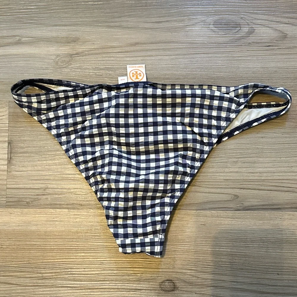 Tory Burch Navy Checkered Bikini Bottom